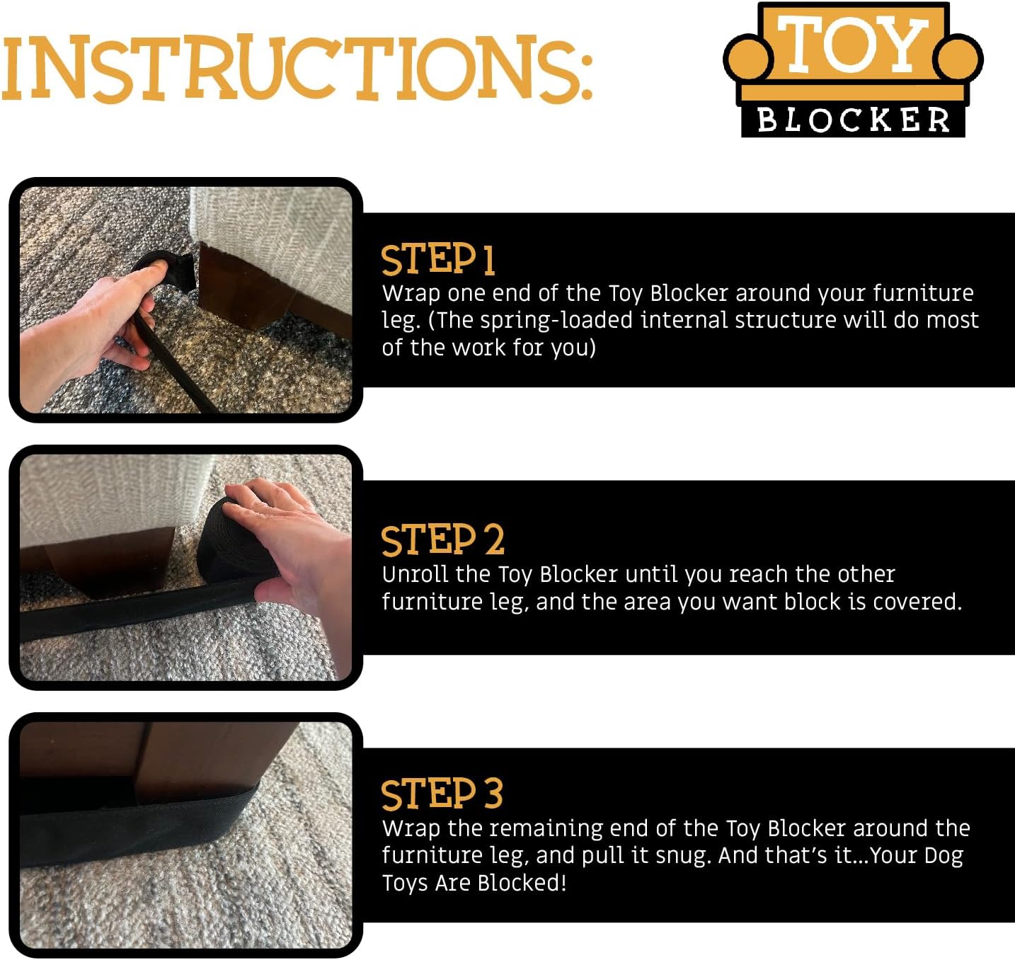 Under Couch Stop Things Going Under Sofa or Bed – Adjustable Gap Bumper for Furniture