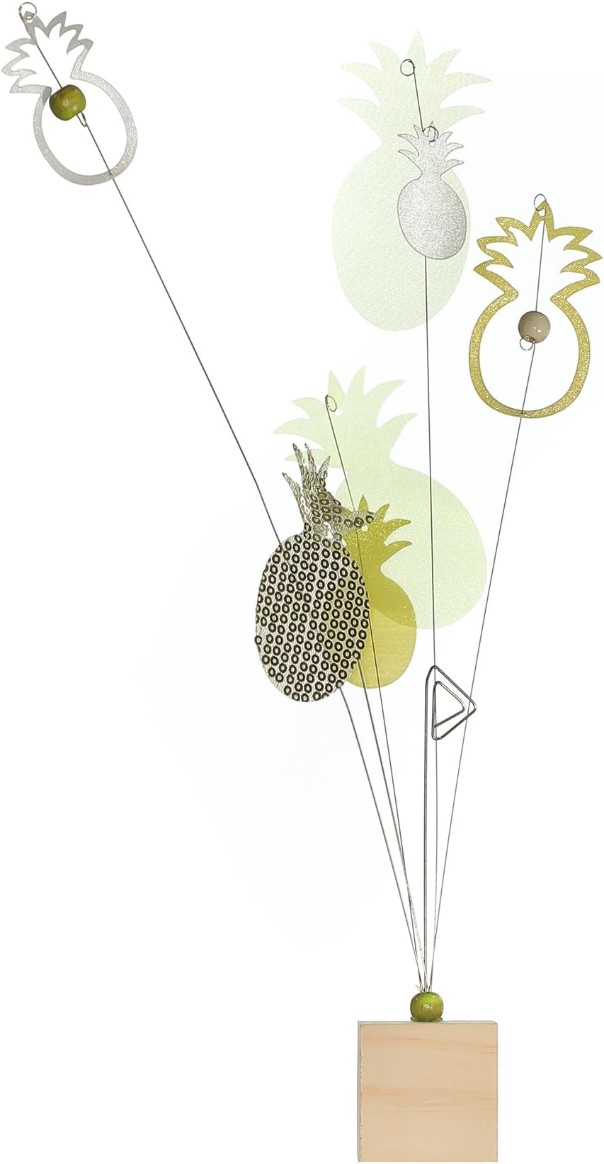 Roser Life Photo Holder Tree Handmade Tabletop Picture Display Yellow Green Pineapple Decor (Pack of 1)