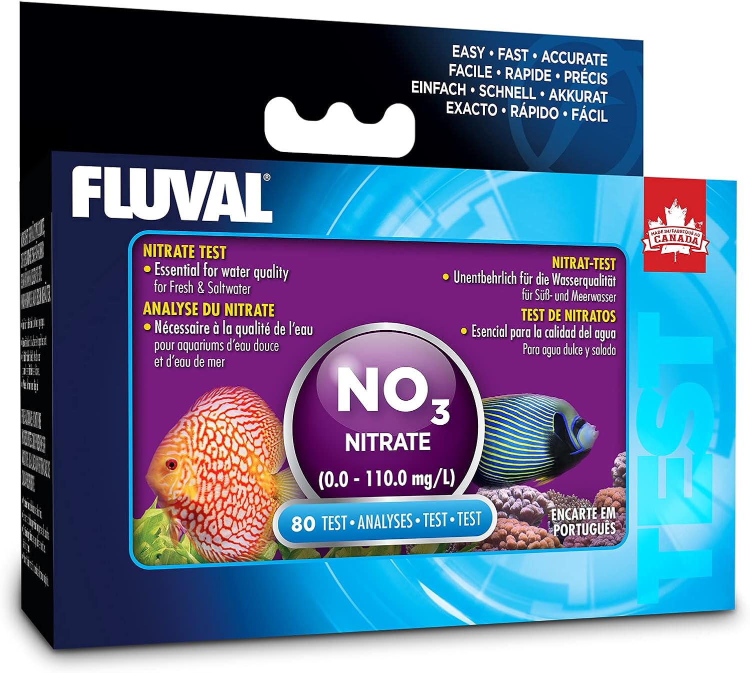 Fluval Nitrate Test Kit for Aquarium Water, Freshwater & Saltwater Fish Tank Test