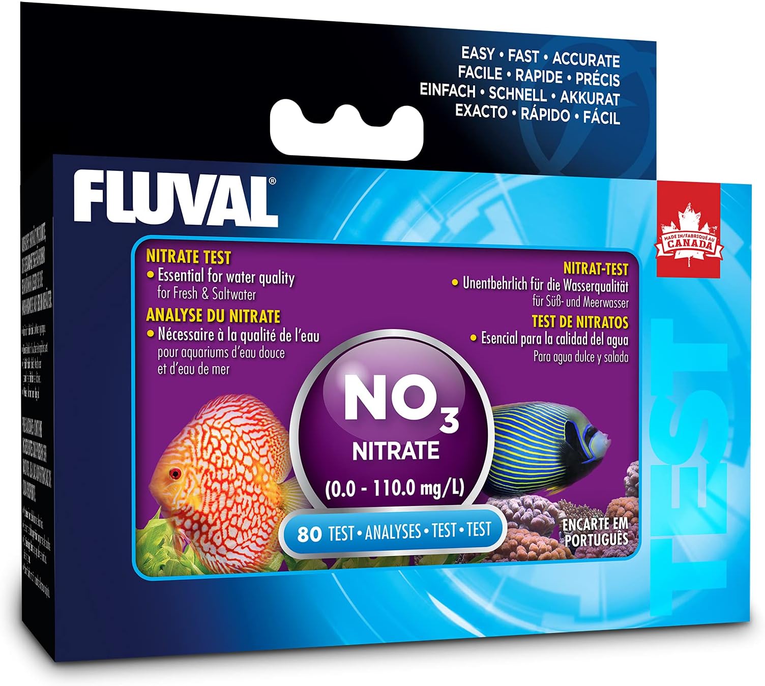 Fluval Nitrate Test Kit for Aquarium Water, Freshwater & Saltwater Fish Tank Test