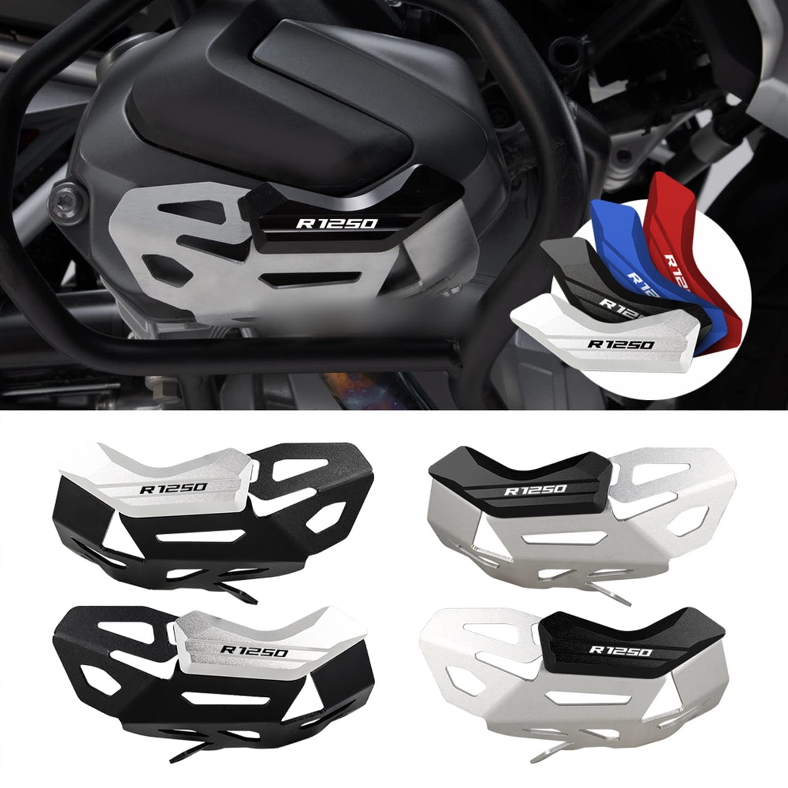 Protecteur De Culasse R1250GS Protecteur De Couvercle De Protection De Moteur pour BMW R 1250 GS ADV Adventure Toute L'année R1250RT R1250RS R1250R (Color : Silver-Blue)