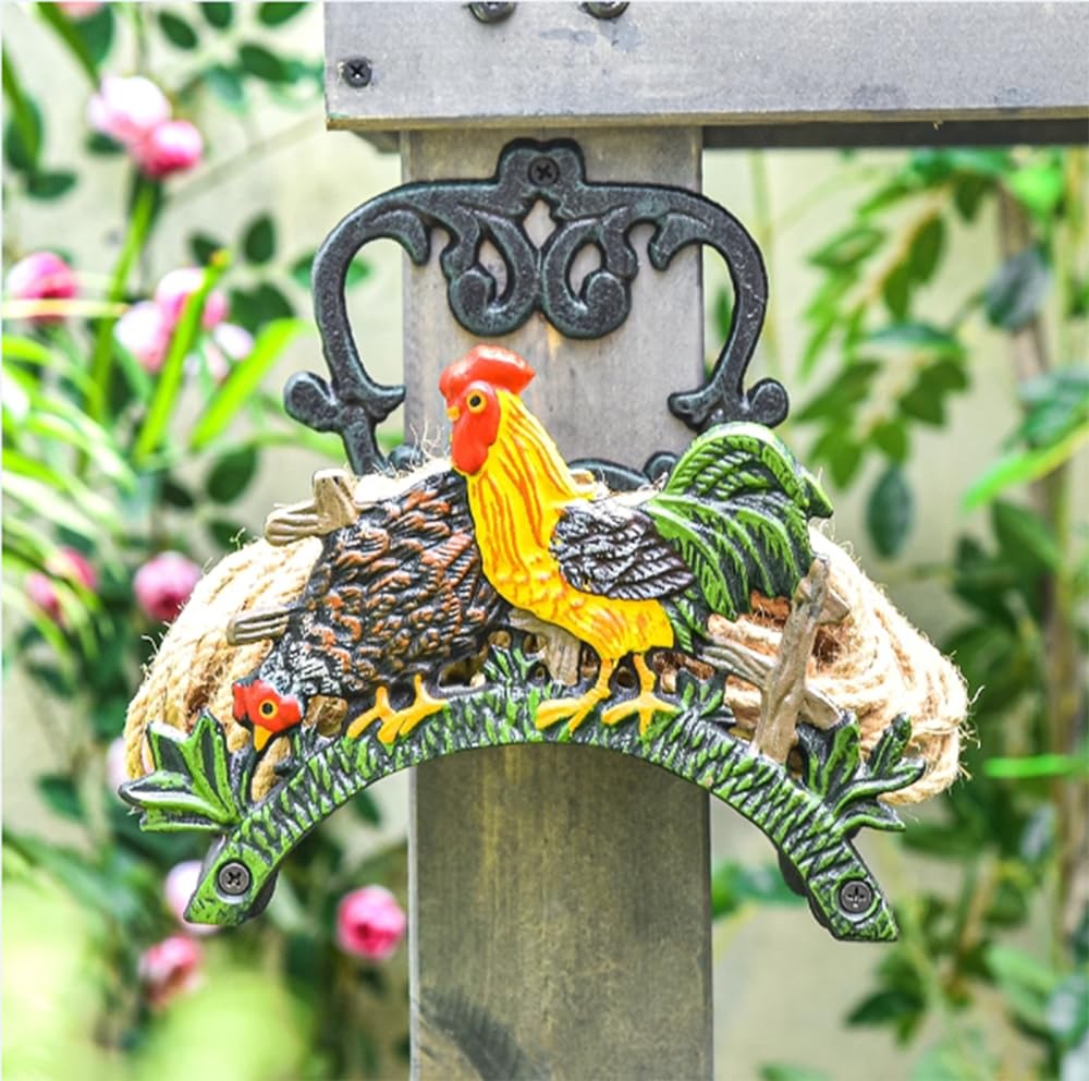 An der Wand befestigte Garten-Schlauch-Halter, antike Art-Gusseisen-Balkon-dekorative Spule