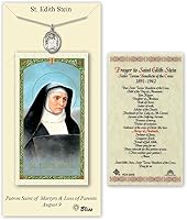 Vista 4 de Medalla de peltre Nuestra Señora de la Consolación con tarjeta de oración santa laminada