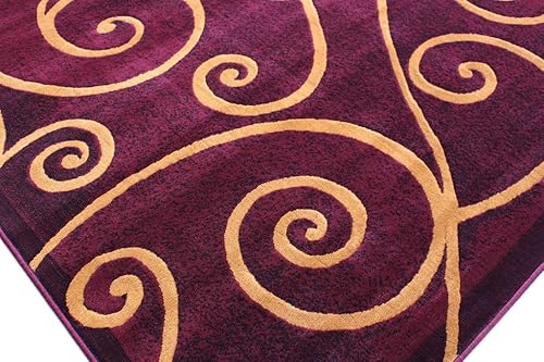 Miniatura 6 de Gallery Alfombra moderna diseño G 23 borgoña (5 pies x 7 pies)