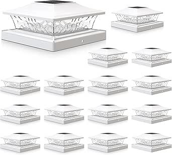 Solar Post Cap Lights VOLISUN 16 Pack - RGB Color Changing, IP64