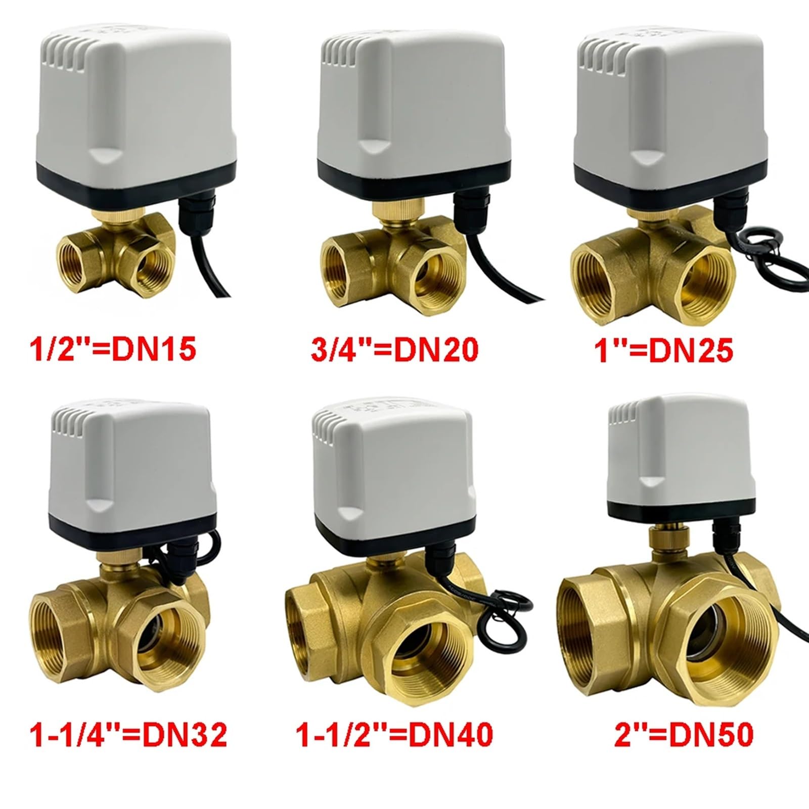 1/2 '' 3/4 '' 1 '' 2 Pollici IP65 Impermeabile valvola a Sfera motorizzata in Ottone 2 Fili T Tipo valvola a Sfera elettrica a 3 Vie(12vdc-Normally Closed,1 inch)
