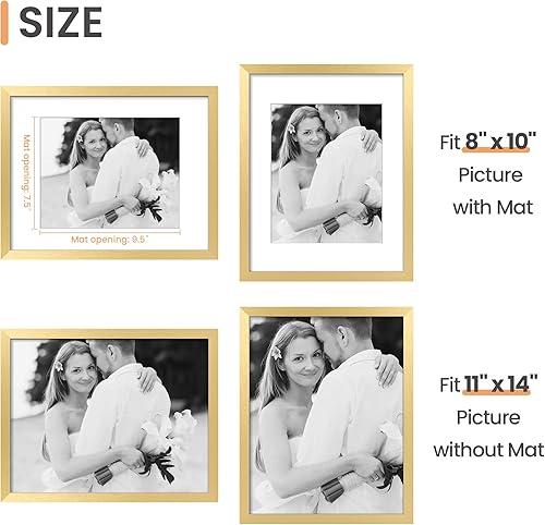 Vista 193 de upsimples - Portarretratos de 8.5 x 11 pulgadas, para fotos de 6 x 8 pulgadas con paspartú o de 8.5 x 11 pulgadas sin paspartú, marcos de fotos