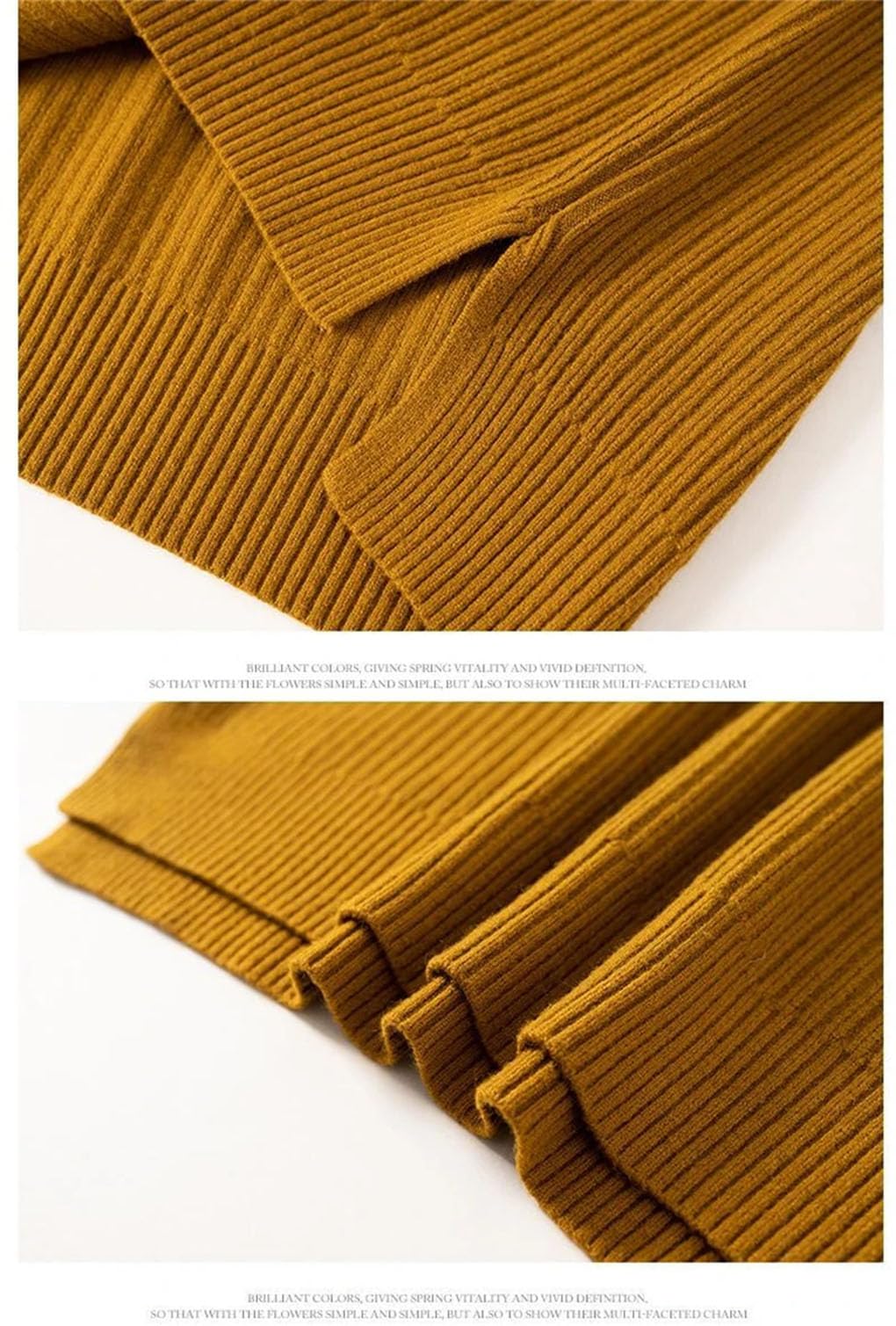 Maglione da donna a collo alto tinta unita lavorato a maglia pullover morbidi con tasca semplici maglioni
