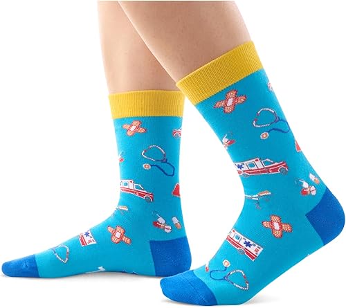 Miniatura 3 de Zmart Divertidos quimioterapia cáncer de mama recuperación diabética terapia física EMT Enfermera CNA Paramédico Get Well Soon Regalos Calcetines