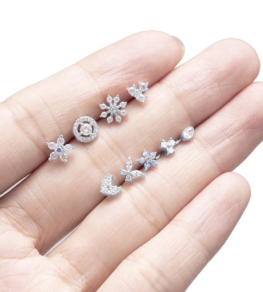 ピアス Wave Nose Piercing Amazon.com: Tornito 9Pcs Nose Rings Stud L Shaped Nose Ring