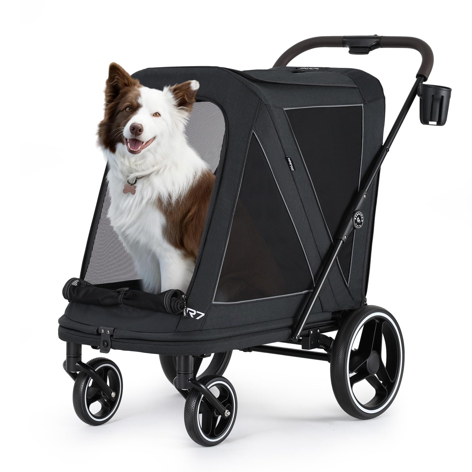 Beberoad R7 Dog Stroller for Medium Dogs &amp; 2 Small Pets, Low Entry Design