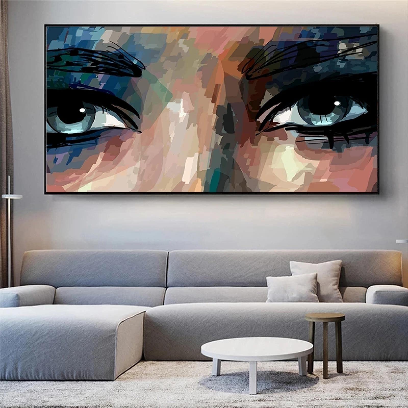 Peinture art abstrait coloré oeil impression sur toile géante pour mur - 8
