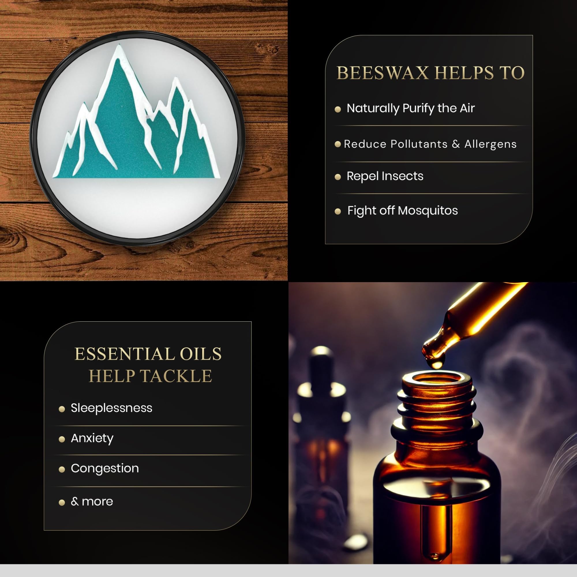 All Natural Aromatherapy Candle for Women & Men | Camping Candle | Repel Mosquitos | Beeswax & Organic Soy Wax Blend | Essential Oils | 100% Beeswax Wick | Premium Gift Box | Teal Mountain Eucalyptus