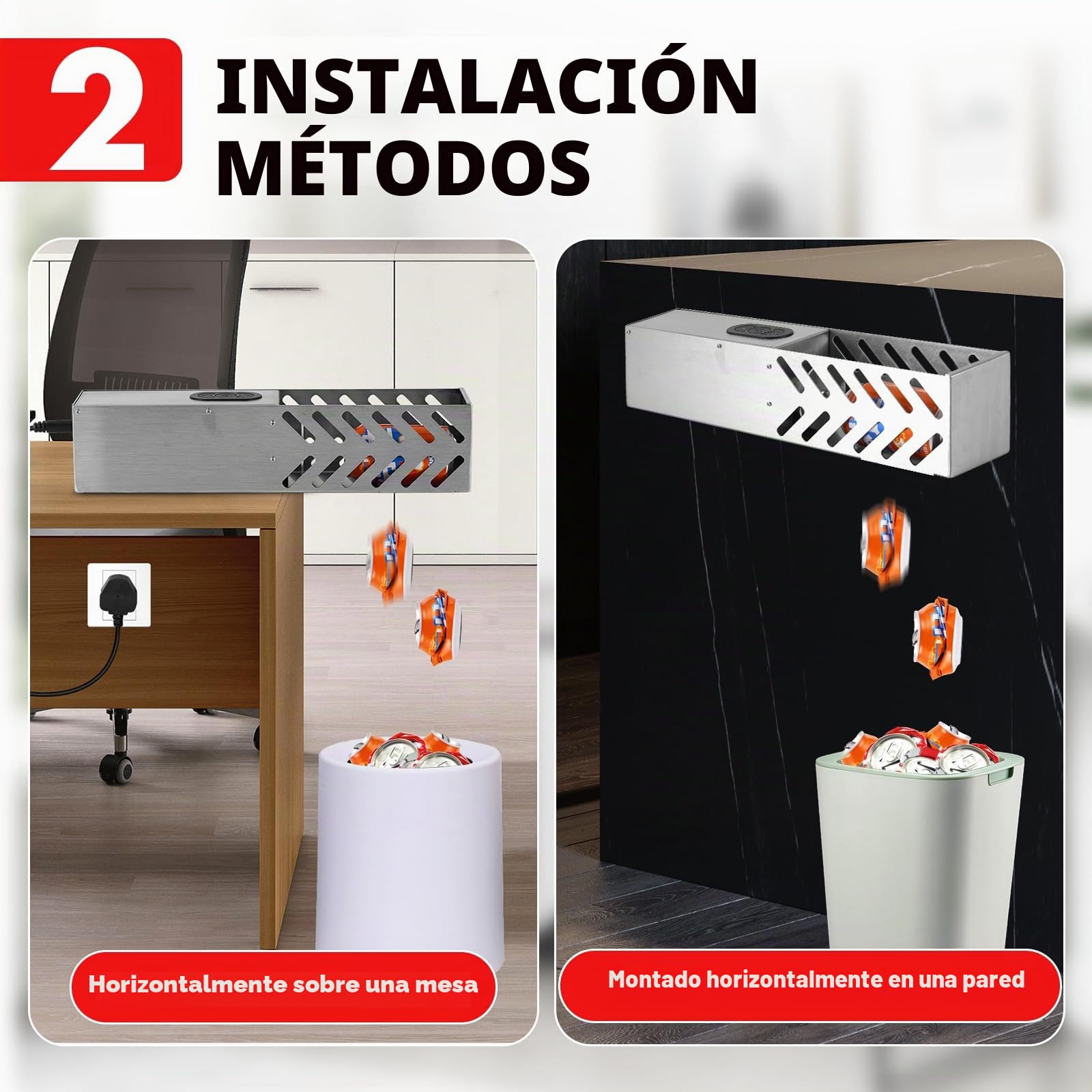YUCHENGTECH Trituradora Eléctrica de Latas para Latas de 12oz~16 oz Trituradora de Latas de Aluminio Trituradora de Latas y Botellas de Plastico para Soda, Cola, Latas de Cerveza y Botellas