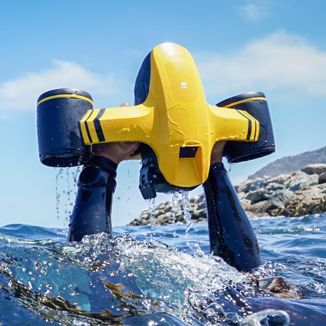 YOUGYM ROBOSEA Underwater Scooter, Seaflyer Waterproof Swimming Pool Sea Scooter 2 Speed Level for Diving, Underwater Sports Snorkeling Gear for Adults, Action Camera Compatible