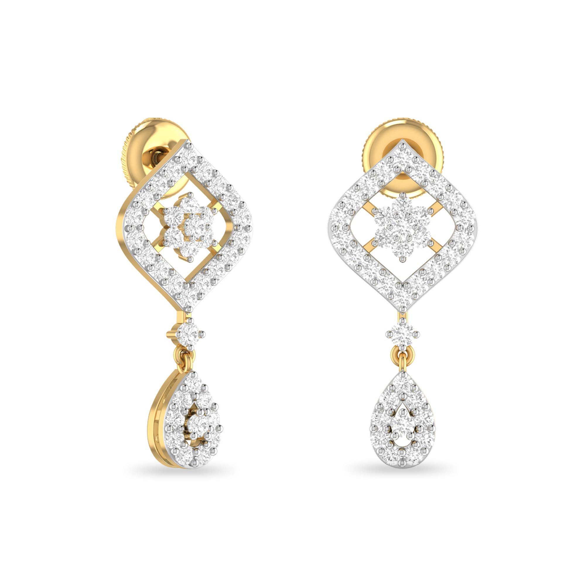 yellow-gold and Solitaire Stud Earrings for Women-image-17