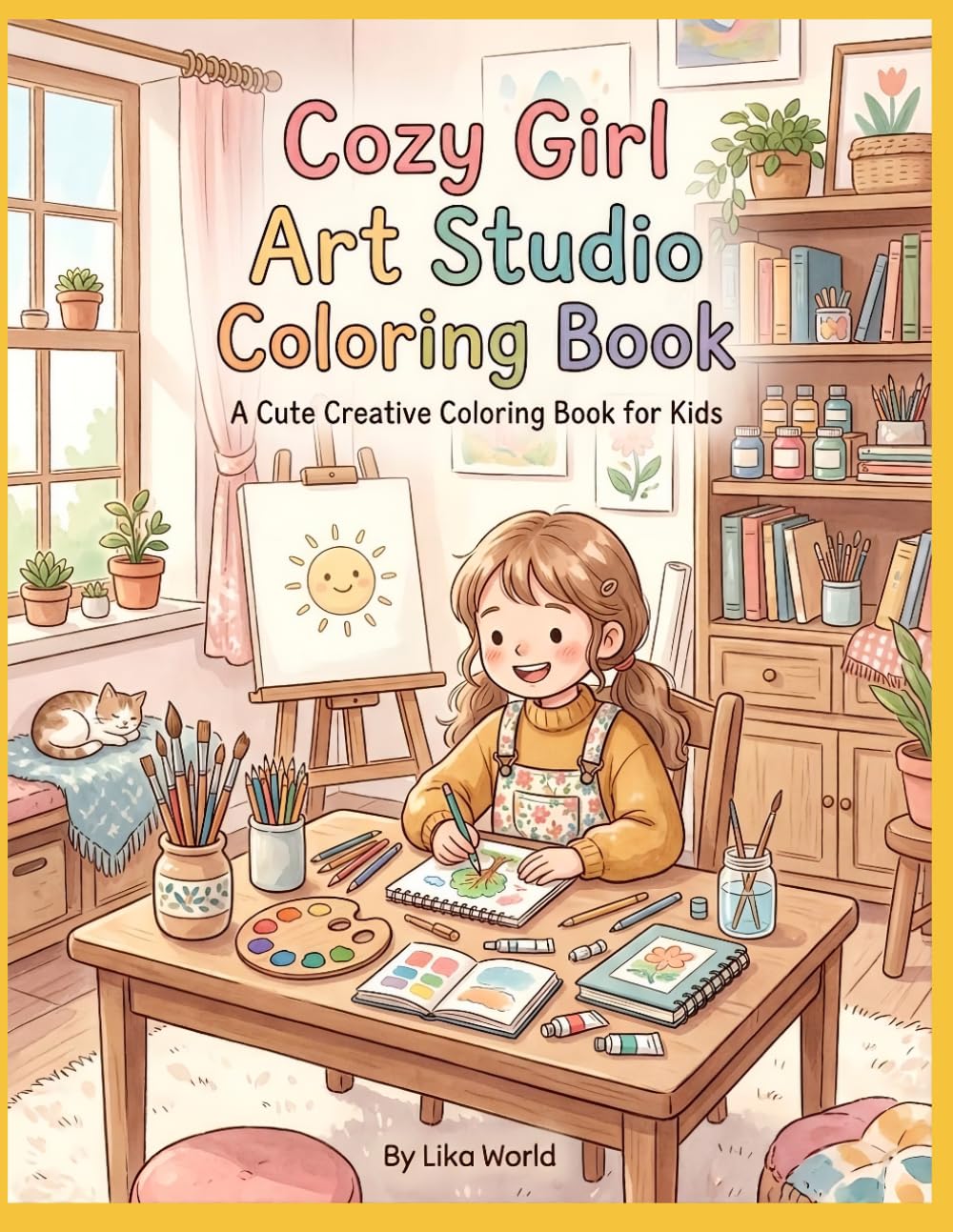 Cozy Girl Art Studio Coloring Book