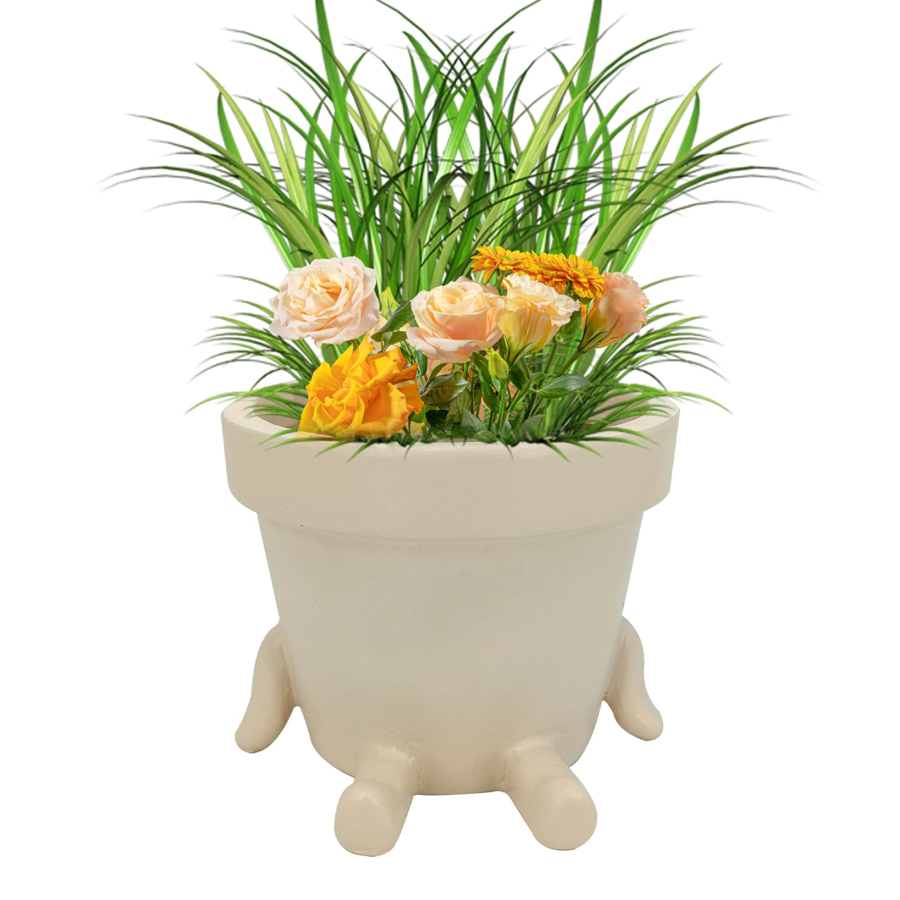 Pot de fleurs souriant cadeau idéal en résine pour les amoureux de petits cactus