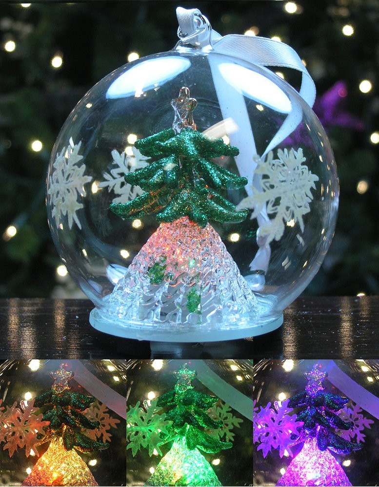 Set of 6 Glass Baubles, Christmas Green, 10 cm