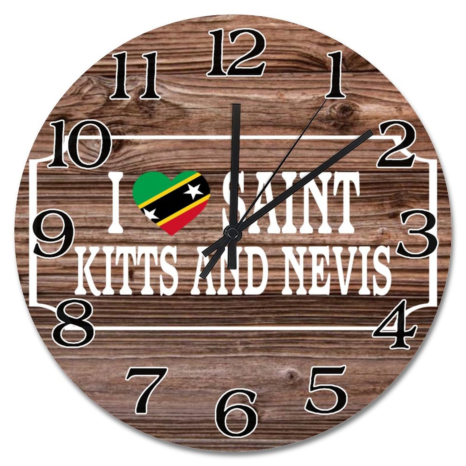Horloge murale Saint-Kitts-et-Nevis cadeau ideal pour maison et salle de bain