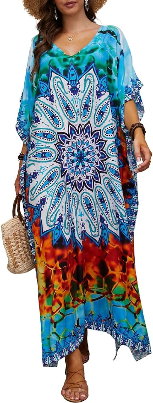 Bsubseach Women's Swimwear Turkish Kaftans Swimsuit Cover up Caftan