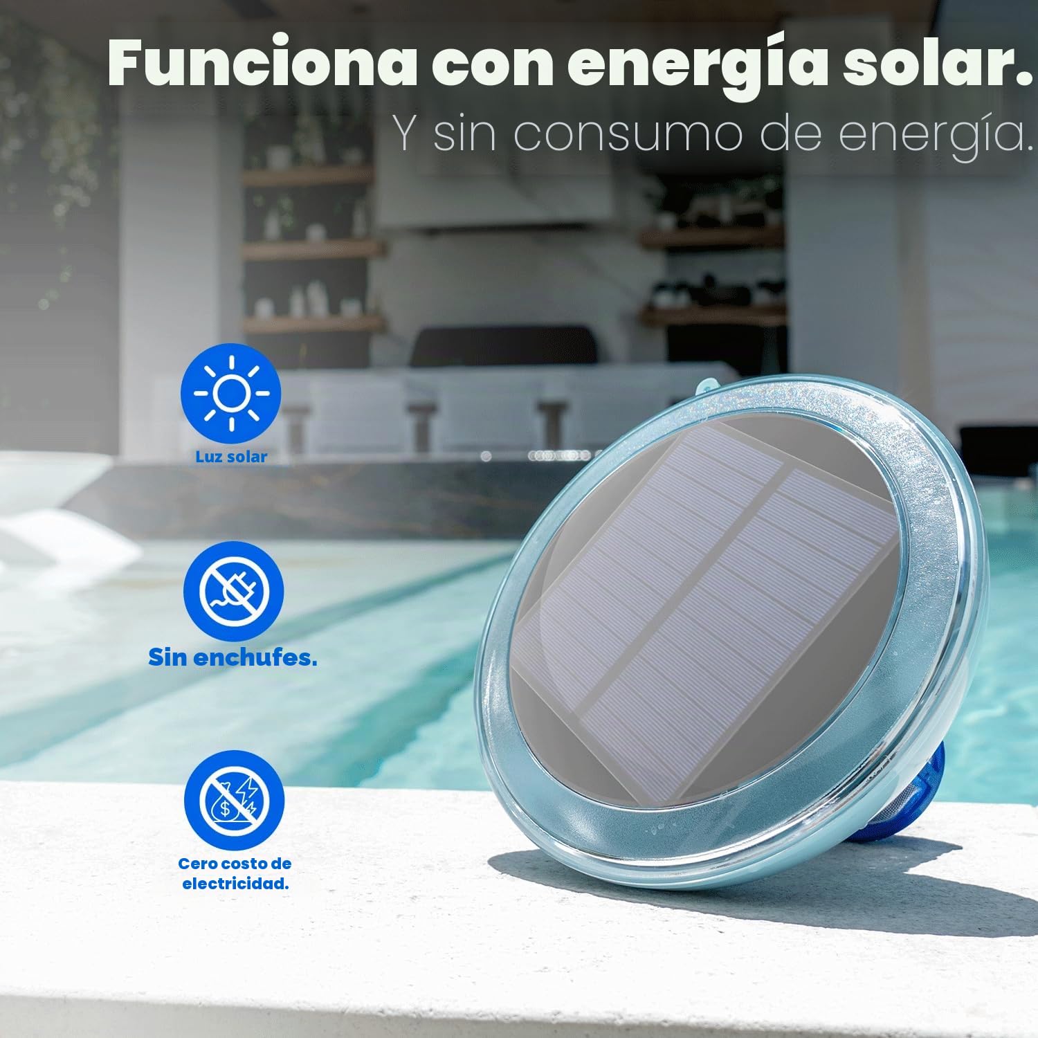 XtremepowerUS Clarificador solar para piscina que reduce el cloro hasta 30.000 galones, evita el agua turbia, purificador
