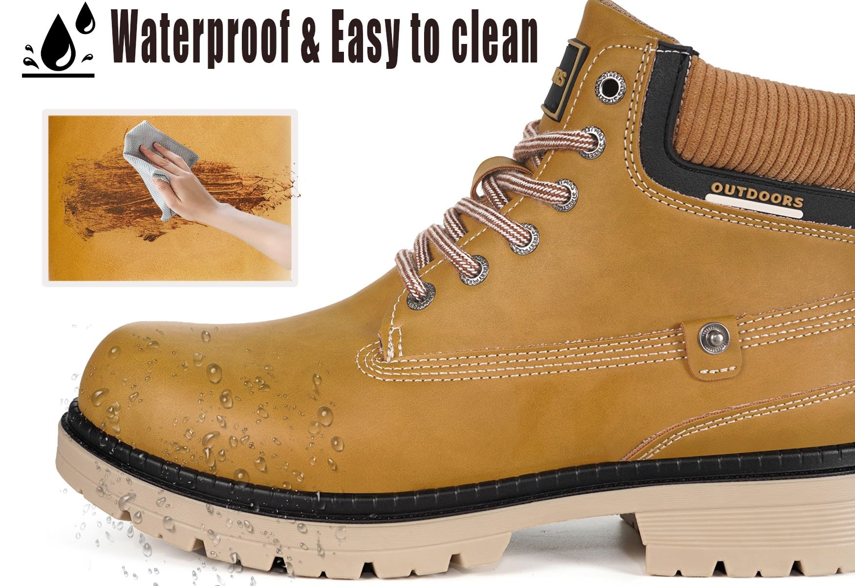 Stivali Uomo Donna Inverno Scarpe da Neve Caldi Snow Boots Impermeabili Stivaletti Pelliccia Stringate Outdoor