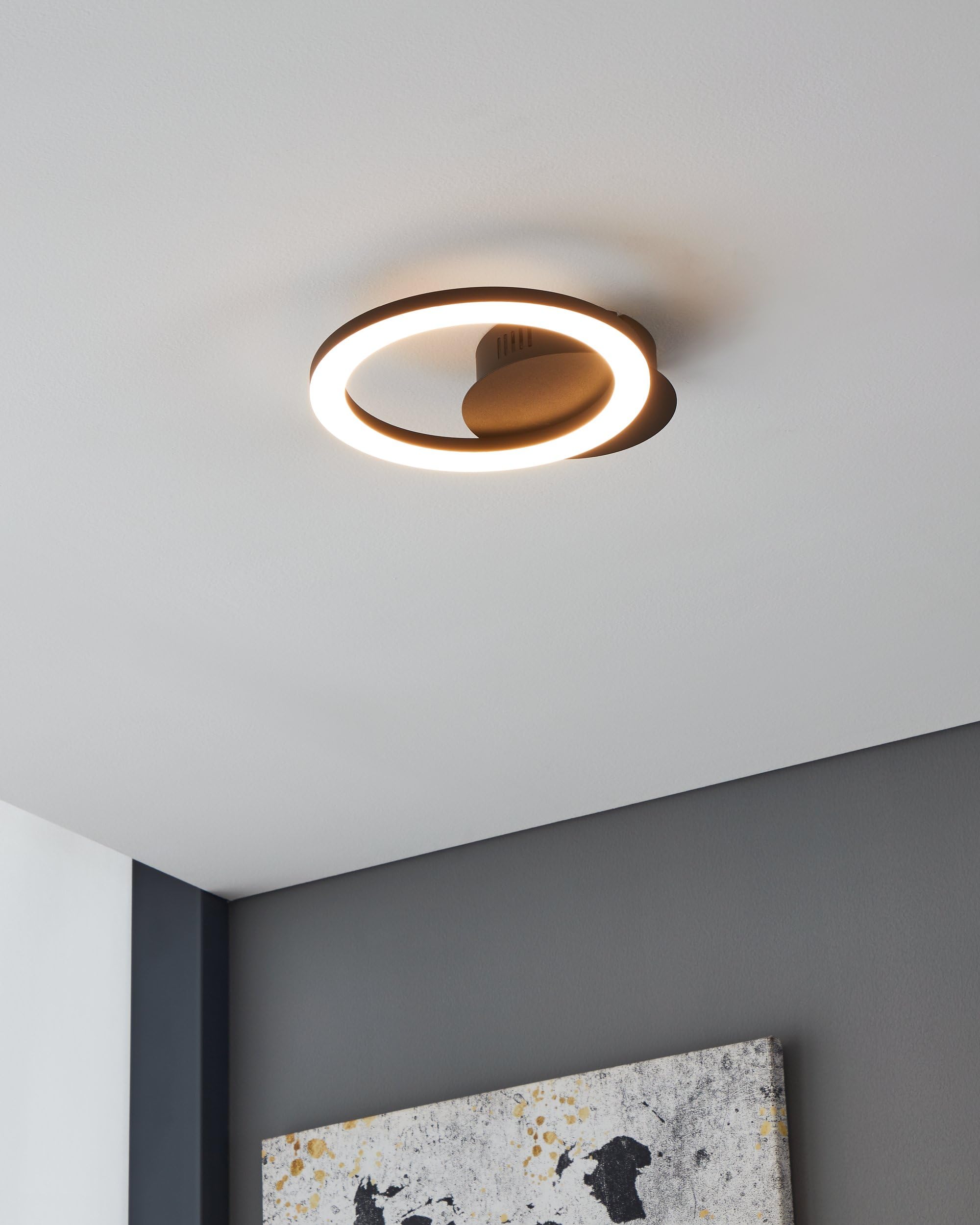 EGLO connect.z Smart-Home LED Wandleuchte Parrapos-Z, runde Wandlampe | ZigBee, App und Sprachsteuerung Alexa, Lichtfarbe einstellbar (warmweiß-kaltweiß), dimmbar