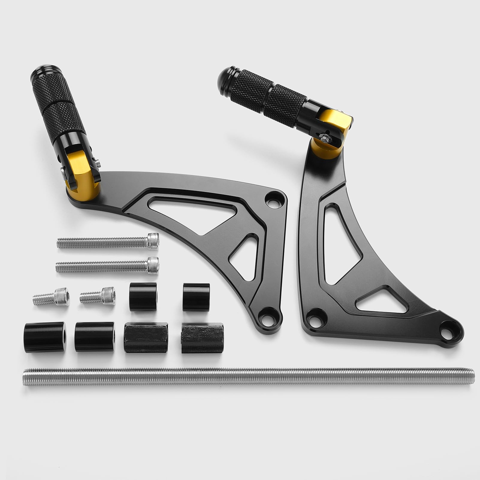 WOOGA Motorrad Erweiterter Beifahrer hinten umklappbar CNC Fußstützen Fußrasten Fußrasten Pegs Pedale Für HO&N&DA Monkey 125 / Z125 2018-2025 (JB02/JB03) (A-Stil–Gold)