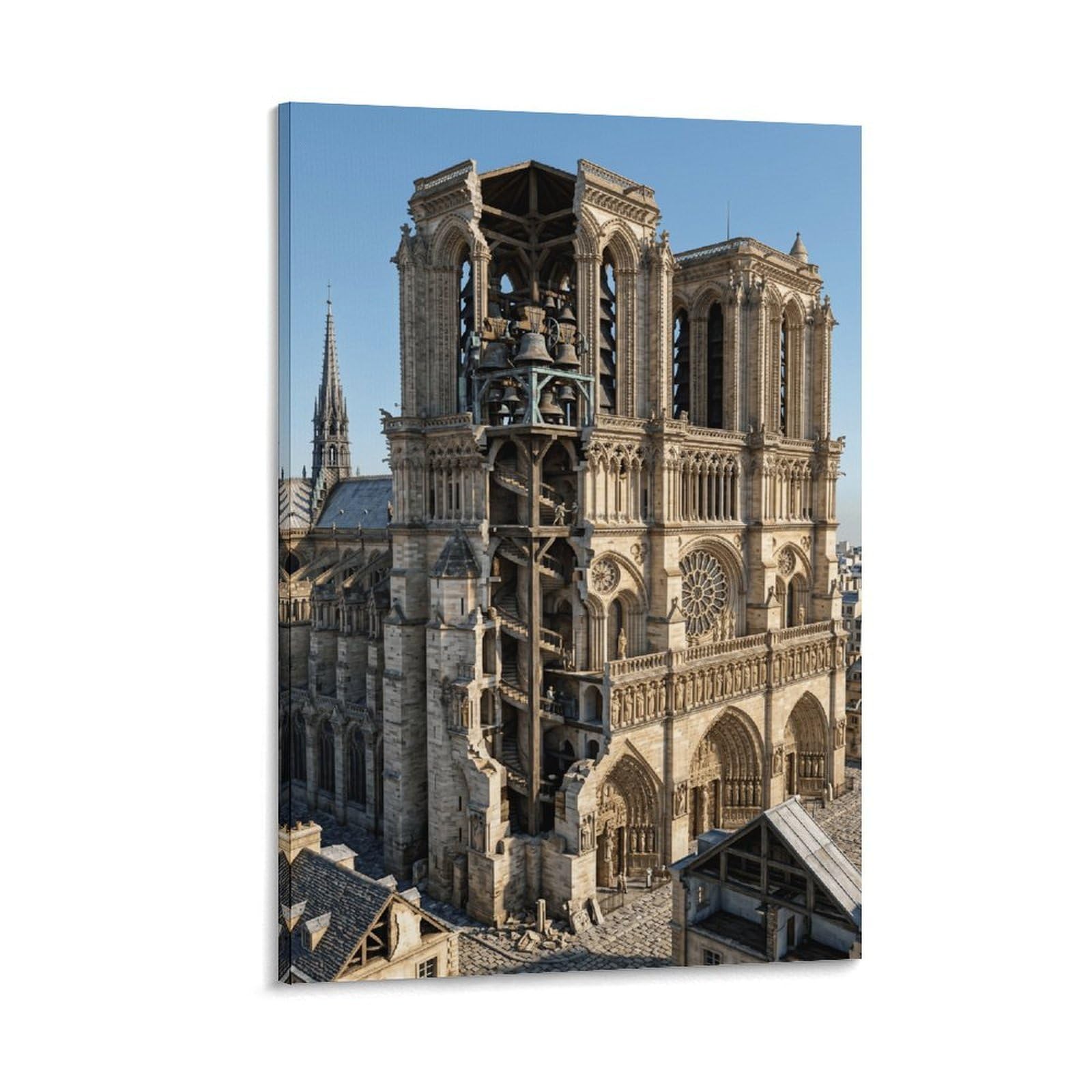 XPASHIQWC Notre-Dame De Paris Wall Decor Poster Giclee Canvas Prints Modern Wall Art Picture Wall Hanging for Living Room Home Decorations 20x30inch(50x75cm)