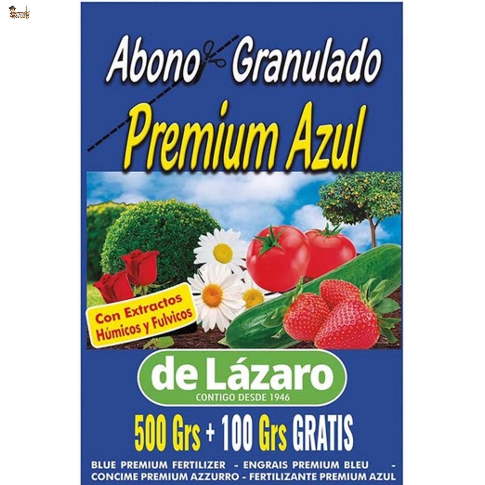 BricoLoco Abono Azul Universal. Plantas Interior y Exterior, huerto, césped, frutales, cítricos, arbustos, Rosales. Granulado. con extractos húmicos y fúlvicos, micronutrientes. (10)