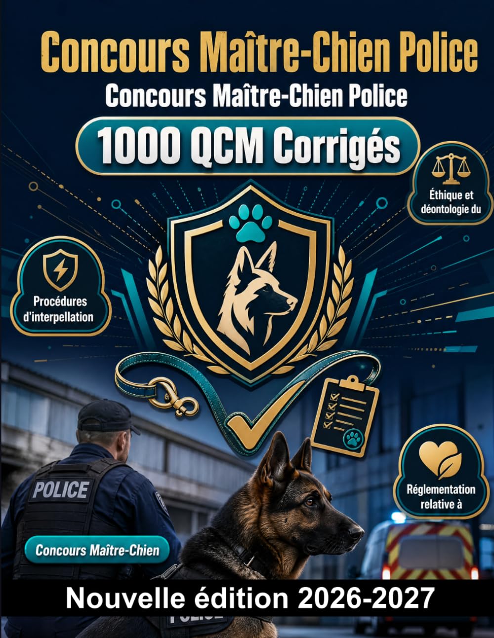 Concours Maître-Chien Police : 1000 QCM Corrigés: Maîtrise des procédures d'interpellation, éthique professionnelle, rédaction de rapports et réglementation sur le bien-être animal