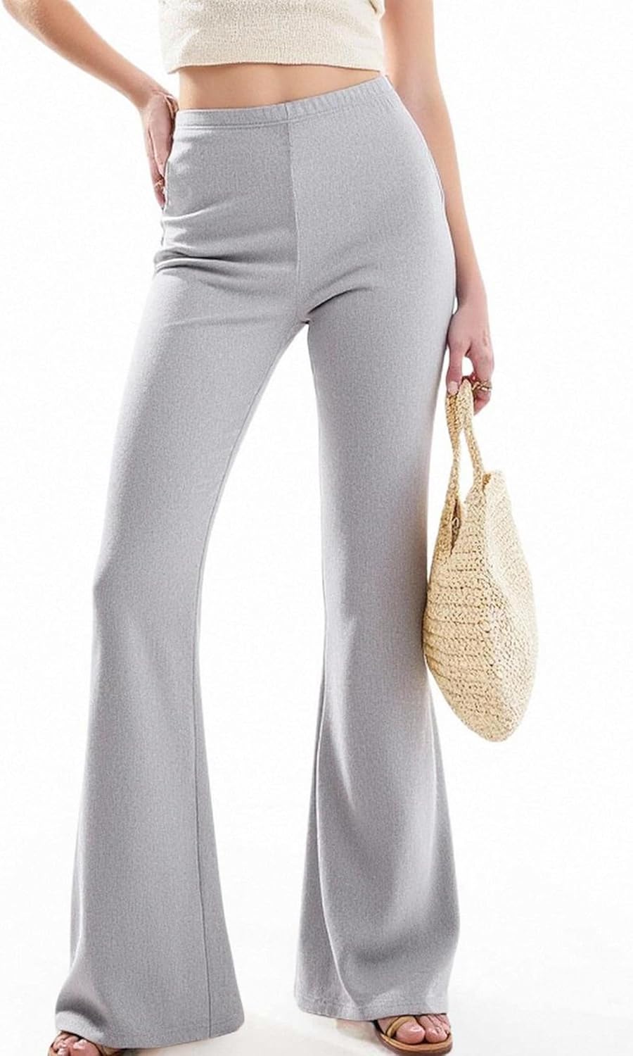 Women's Multi-Pack High-Waisted Flared Leggings - Knit Stretchy Workout Yoga Pants - Image 2