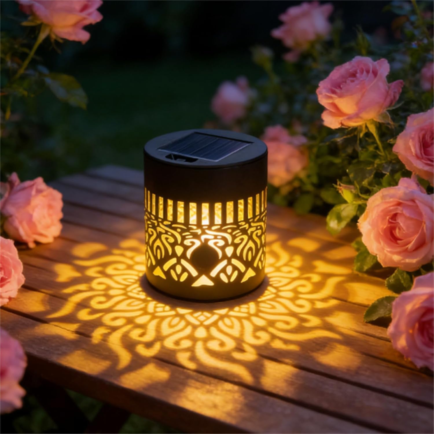 2026 New 2/4/6Pcs Decorative Solar Mandala Lights, Solar Mandala Lights Outdoor, Mandala Theme Waterproof Fence Light for Garden Post Patio Backyard Yard Decor (4PCS)