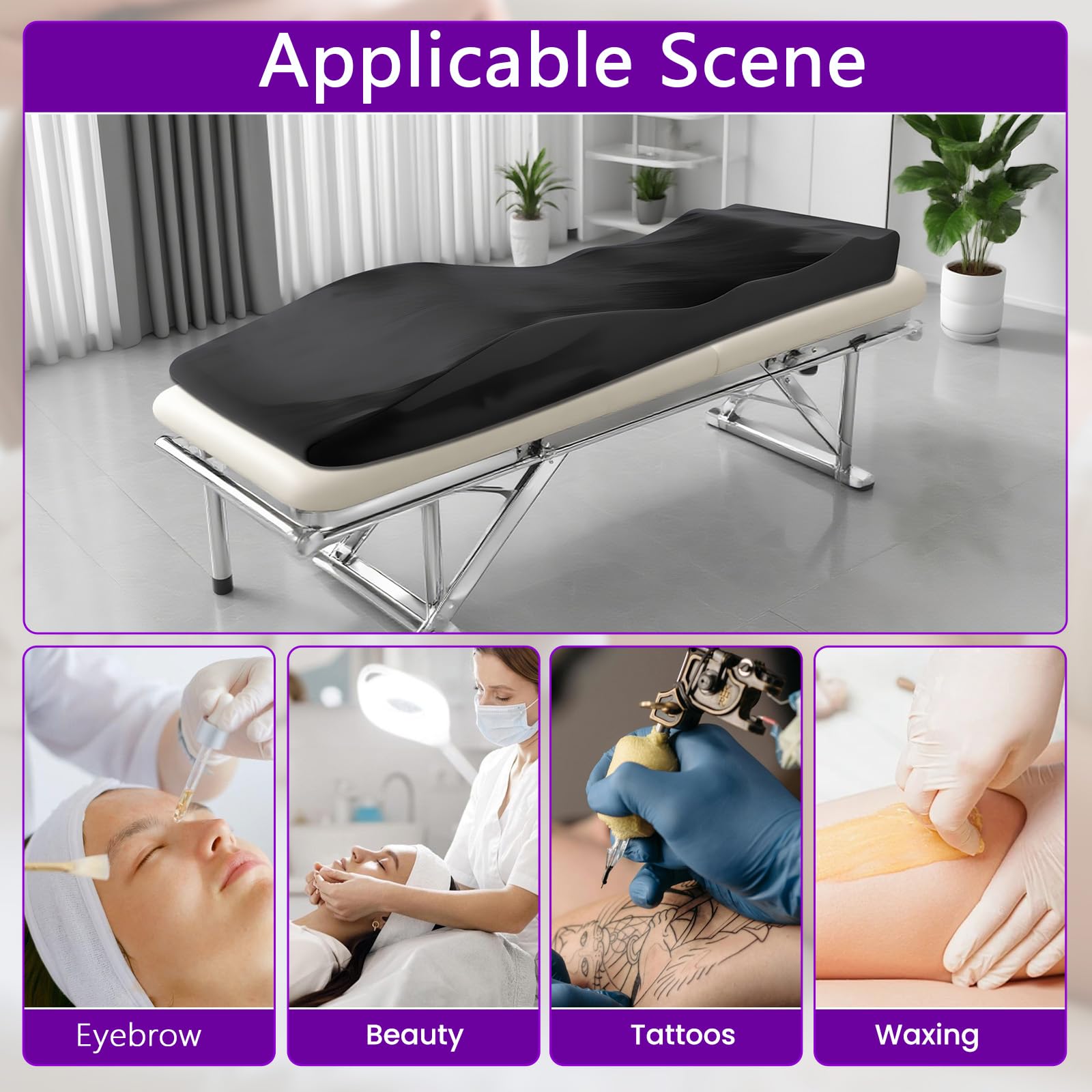 Lit à cils Wave - Surmatelas - 180 x 60 cm - Mousse ondulée - Ergonomique - Pour chaise longue cosmétique, table de massage, spa et salon de beauté (matelas uniquement)
