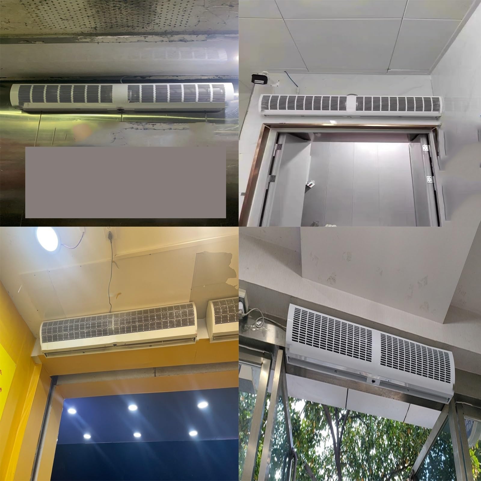 Cortina de Aire Blanca montada en la Pared con Control Remoto, Cortina de Aire Interior, 90 cm, 100 cm, 120 cm, 150 cm, 180 cm, Cortina de Aire Que Ahorra energía(150cm)