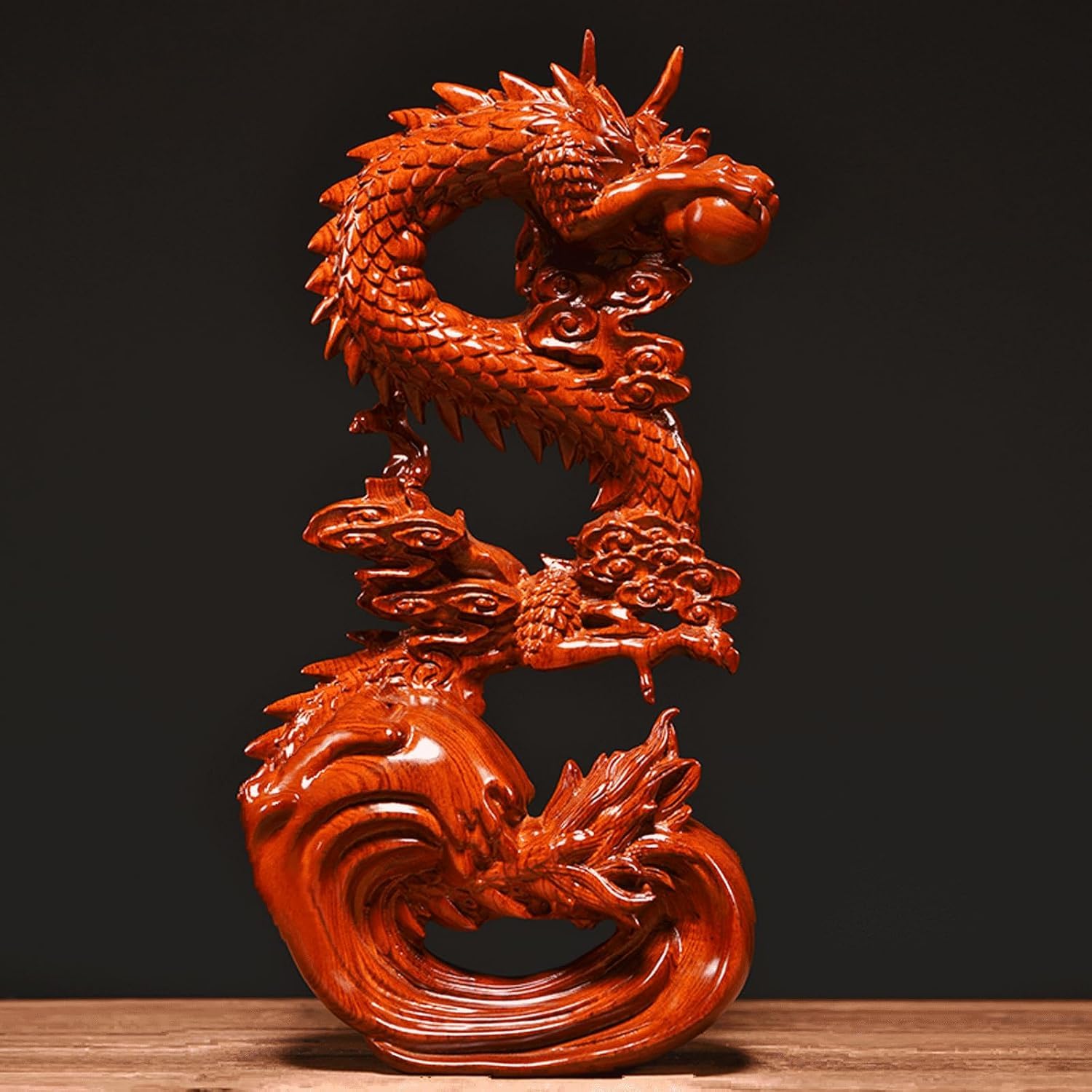 Feng Shui Drachenstatue, rot, 38,1 cm