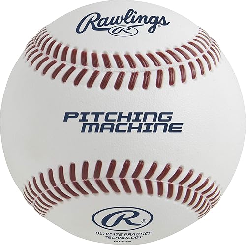Rawlings Pelotas de béisbol con tecnología de última práctica, máquina de lanzamiento, RUP-PM, costura plana, uso de práctica, 12 unidades