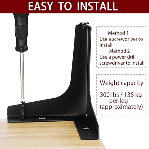 Miniatura 3 de Patas de metal para sofá de 5 pulgadas5.1 in, patas triangulares modernas, patas negras de repuesto resistentes con tornillos de montaje para