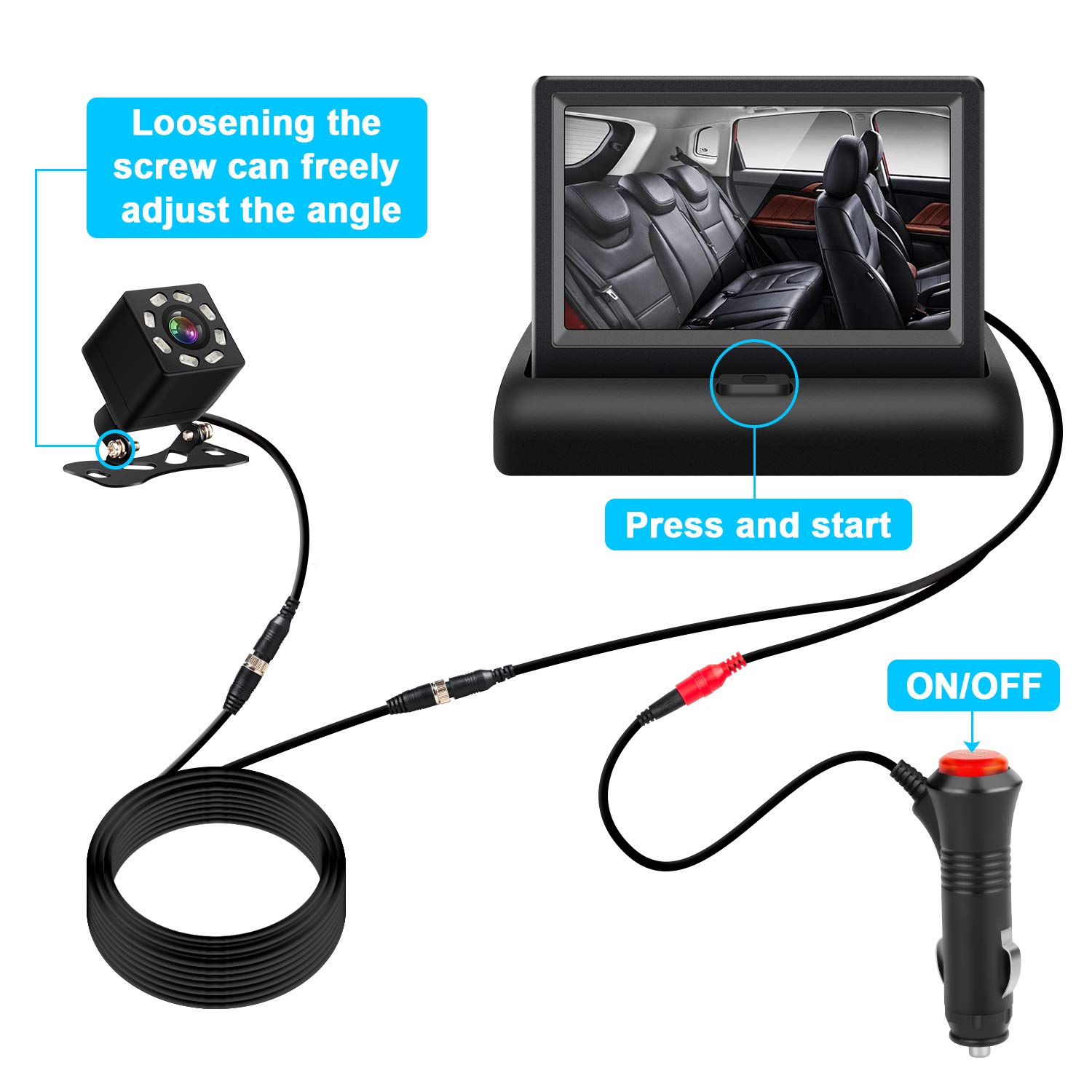 Shynerk Baby Car Mirror, 4.3'' HD Night Vision Function Car Mirror