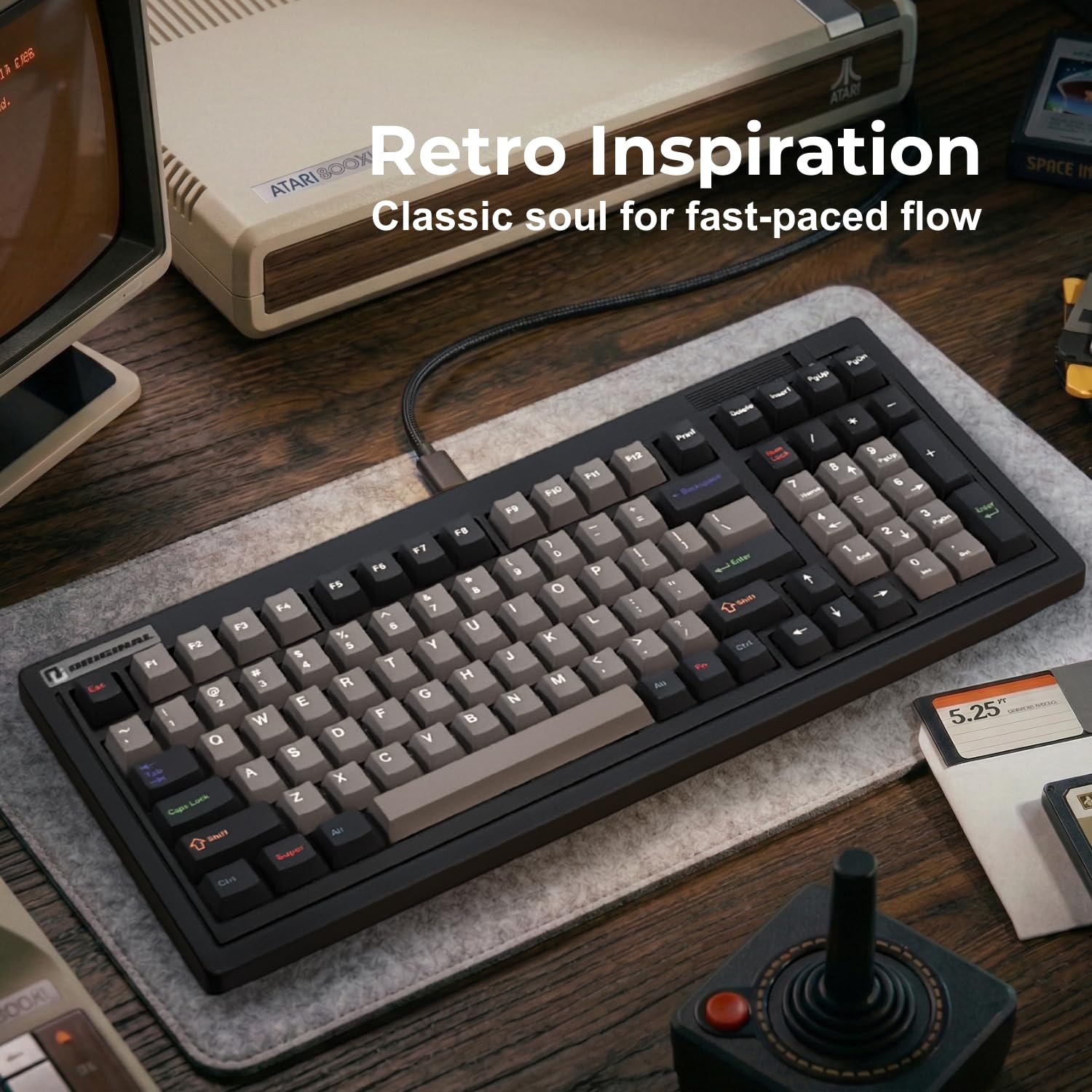 Amazon.com: FL·ESPORTS OG98 Retro Mechanical Keyboard Wireless 2.4