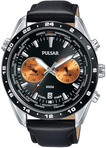 PULSAR Orologio Cronografo Quarzo Uomo con Cinturino in Pelle PY7015X1 :  Amazon.it: Orologi