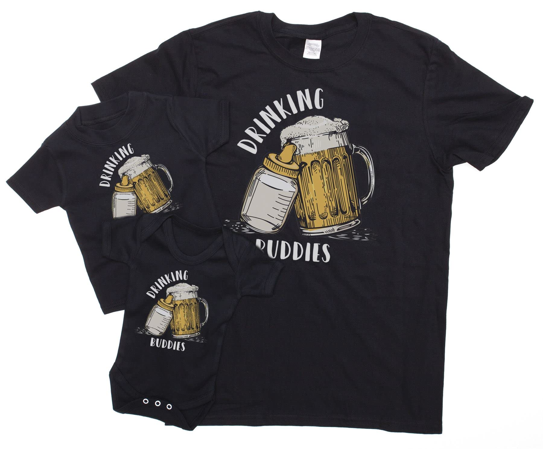 ART HUSTLE Dad Drinking Buddies (Black - Mens Medium)