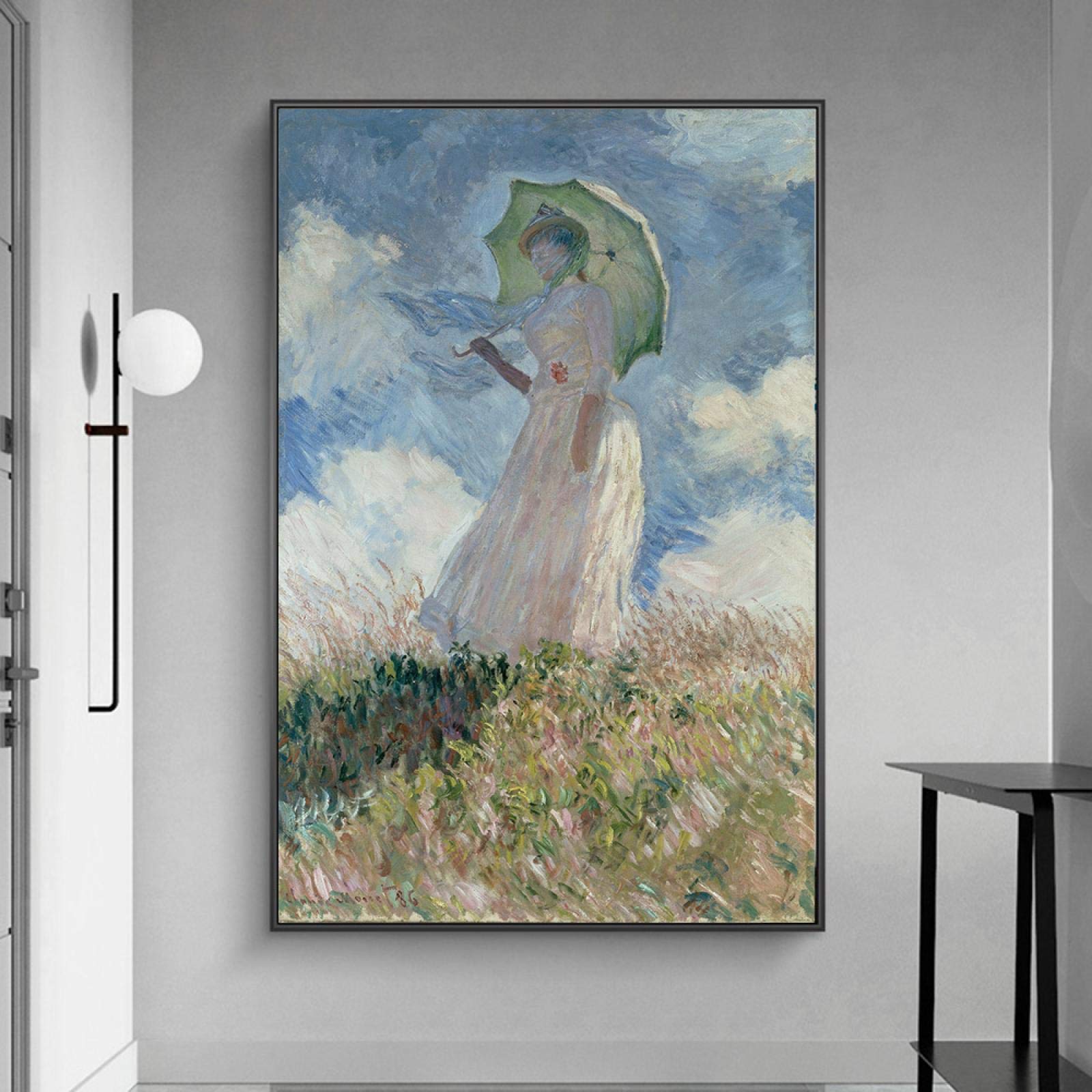 Amazon.co.jp: クロード・モネ作「日傘をさす女性」有名なアート絵画の