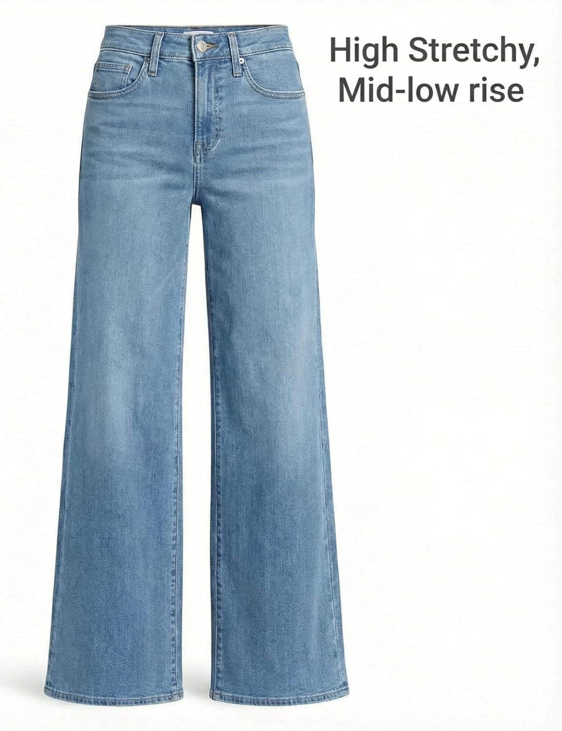 Women's Adjustable Wasit Baggy Jeans with Snap-Button Waistband Wide Straight Leg High Rise Jeans Denim Pants Y2K Trousers - Image 6