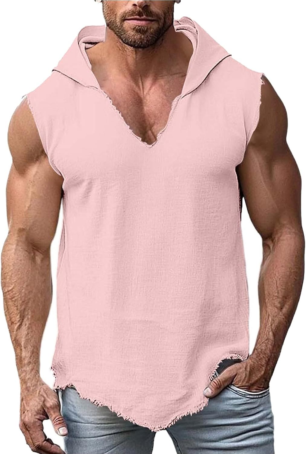 Shunking Sleeveless Hoodies for Men Basic Plain Tank Top | Gym Training,Muscle Building,Running, Morning Jogs,Basketball Practice,Athletic Conditioning,Summer Workouts,Active Lifestyle