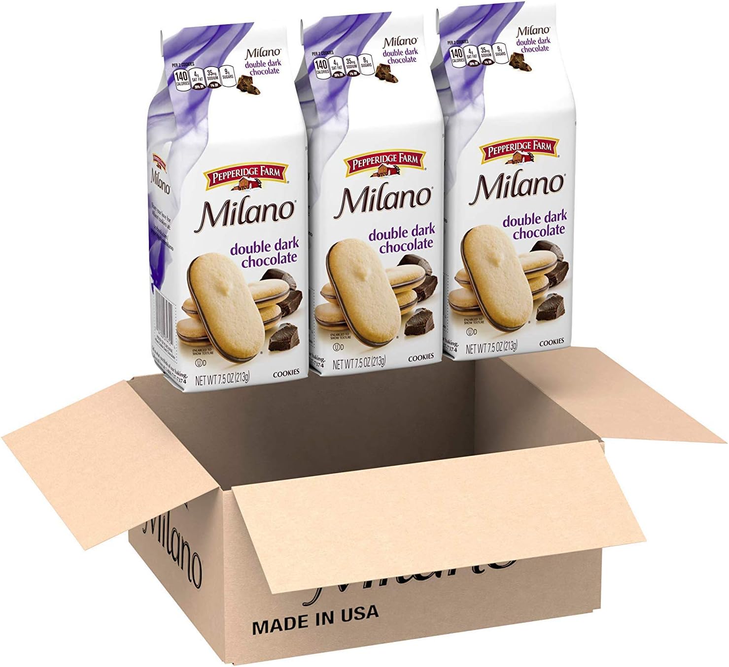 Milano Cookies, Double Dark Chocolate, 3 Bags, 7.5 oz. Each