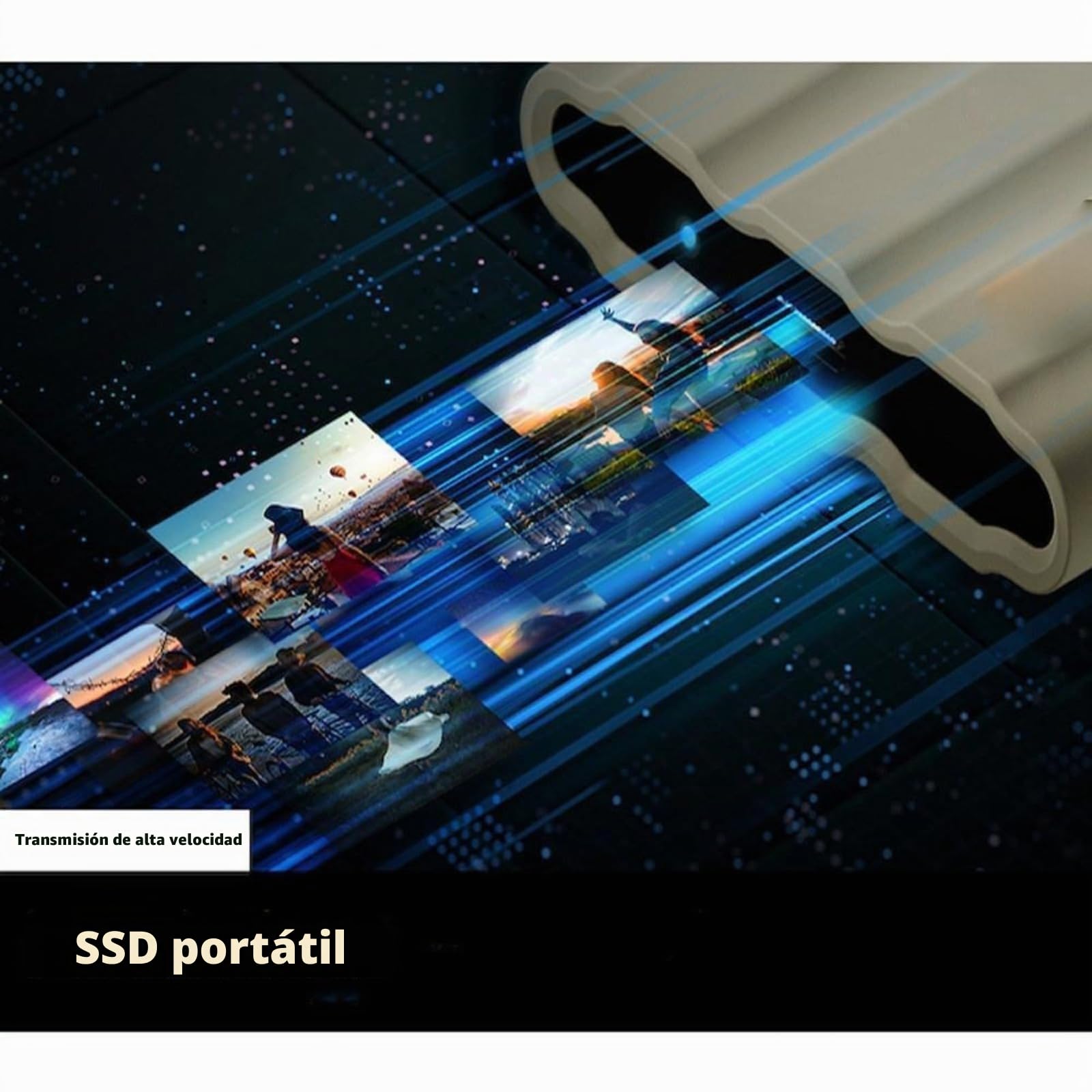 Unidad portátil de estado sólido (PSSD) de 2 TB tipo C con 1000 MB/s de alta velocidad, resistente a los golpes y compatible con PC/Mac/teléfonos móviles/consolas de juegos