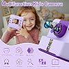 Cámara infantil de impresión instantánea, cámara selfie regalo para niñas y niños de 3 a 12 años, púrpura | Cámara infantil de impresión con pantalla de 2.4 pulgadas, tarjeta de 32GB, 3 rollos de papel, 5 bolígrafos, video 1080P, música y 5 juegos 5