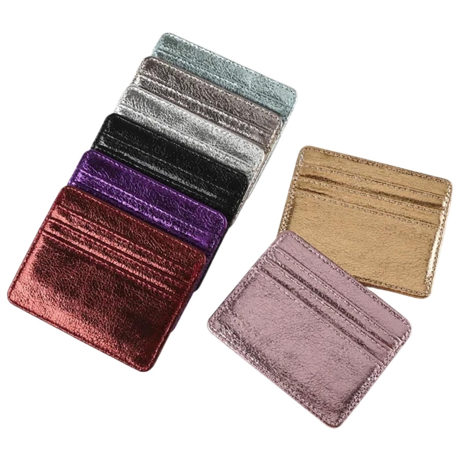 Vaeltor White 8Pcs Thin Card Holder Wallet Lightweight Multi-Card Holder Case Credit Money Coin Holder Purse Bag(White)
